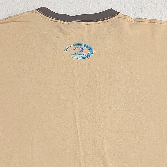 VTG Y2K Xbox Halo 2 Master Chief T Shirt Ringer Brown Promo Men's Size Large - Picture 9 of 9